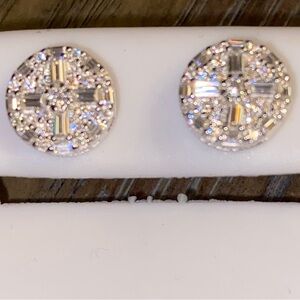 Moissanite Round Stud Earrings set in 925 Sterling Silver